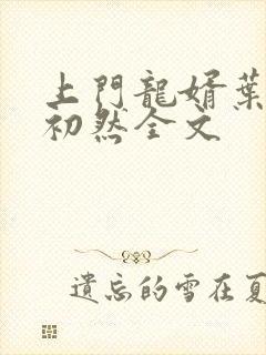 上门龙婿叶辰萧初然全文