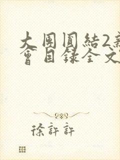 大团圆结2亲情会目录全文阅读视频