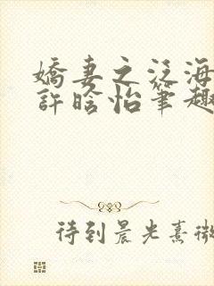 娇妻之泛海之舟许晗怡笔趣阁