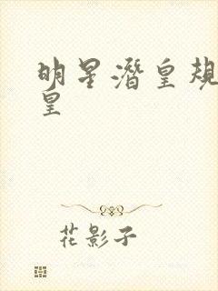 明星潜皇规则之皇