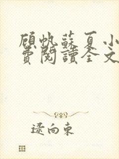 顾帆苏夏小说免费阅读全文封面