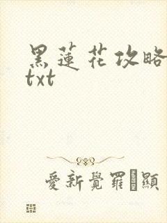 黑莲花攻略手册txt