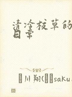 清冷校草的抹布日常