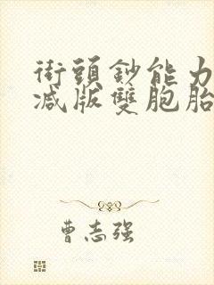 街头钞能力无删减版双胞胎封面