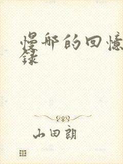 慢哪的回忆录目录封面