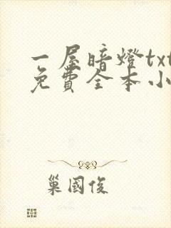 一屋暗灯txt免费全本小说电子书