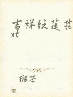 吉祥纹莲花楼txt