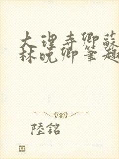 大理寺卿苏陌忆林晚卿笔趣阁