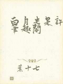 白月光是许言呀笔趣阁