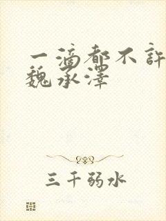 一滴都不许漏 魏承泽封面