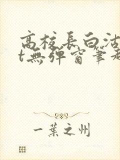 高校长白沽txt无弹窗笔趣阁封面