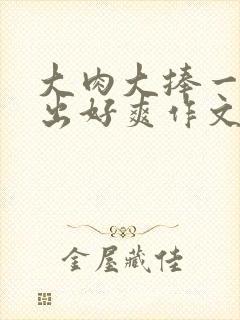 大肉大捧一进一出好爽作文