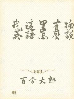 我这里有物资用英语怎么说封面