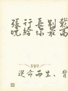 张行长别戴了今晚给你最高的待遇封面