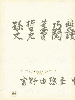 孙哲叶巧双修全文免费阅读笔趣阁