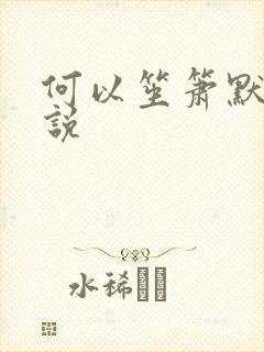 何以笙箫默 小说