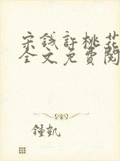 宋钱许桃花小说全文免费阅读