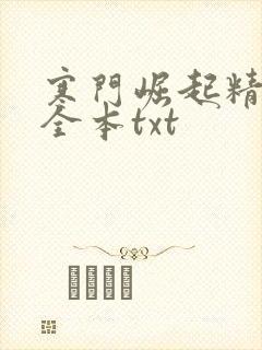 寒门崛起精校版全本txt