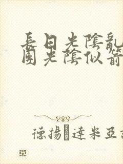 长日光阴乱作一团光阴似箭眇眇翟