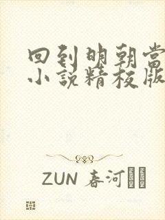 回到明朝当王爷小说精校版全集txt