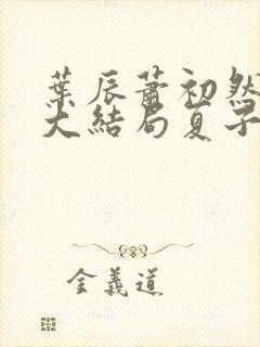 叶辰萧初然小说大结局夏子安封面