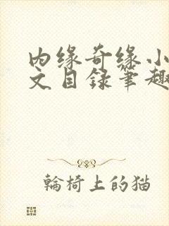 内缘奇缘小说全文目录笔趣阁