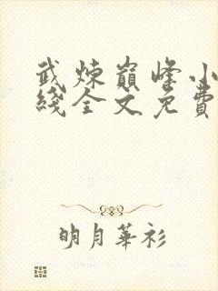 武炼巅峰小说在线全文免费阅读