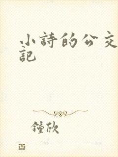 小诗的公交车日记封面