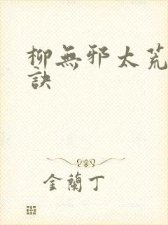 柳无邪太荒吞天诀封面