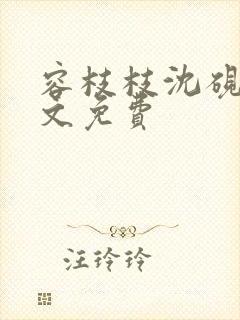 容枝枝沈砚书全文免费封面