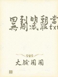 回到明朝当王爷无删减版txt封面