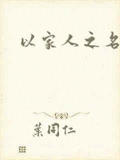 以家人之名小说封面