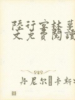 陆行宴林蔓栀全文免费阅读