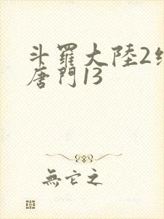 斗罗大陆2绝世唐门13封面