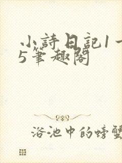 小诗日记1一15笔趣阁