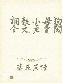 调教小母狗小说全文免费阅读笔趣阁