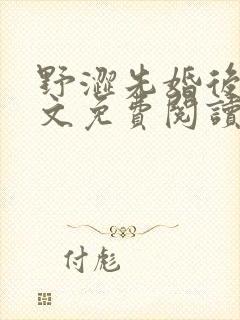 野涩先婚后爱全文免费阅读笔趣阁