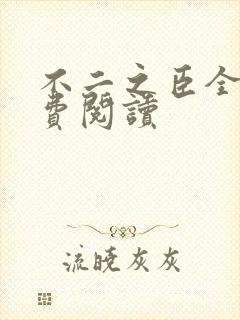 不二之臣全文免费阅读