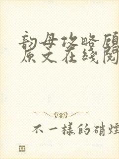 韵母攻略顾小暖原文在线阅读封面