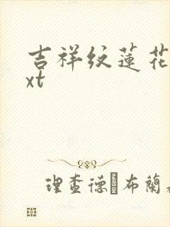 吉祥纹莲花楼txt