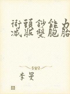 街头钞能力无删减版双胞胎封面