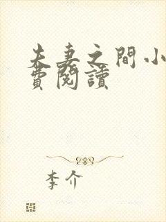 夫妻之间小说免费阅读封面