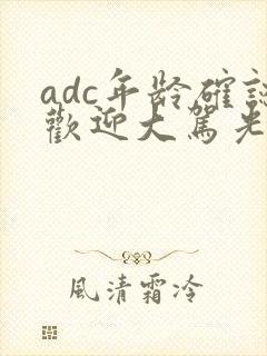 adc年龄确认欢迎大驾光临小说