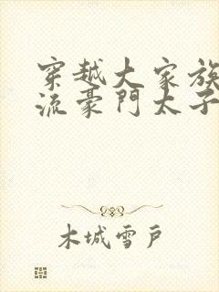 穿越大家族之风流豪门太子爷