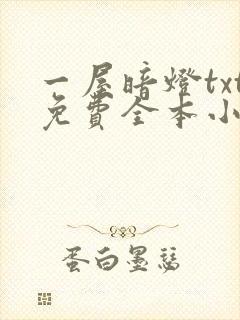 一屋暗灯txt免费全本小说电子书