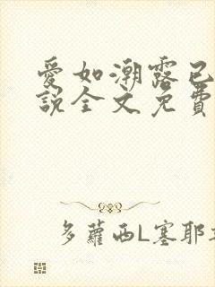 爱如潮露已唏小说全文免费阅读笔趣阁