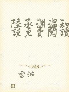 陆承渊温知予小说免费阅读最新章节