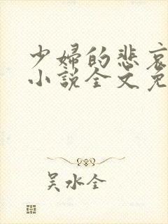 少妇的悲哀榆木小说全文免费阅读笔趣阁下载