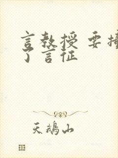 言教授 要撞坏了言征封面