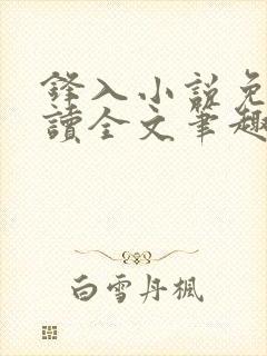 锋入小说免费阅读全文笔趣阁